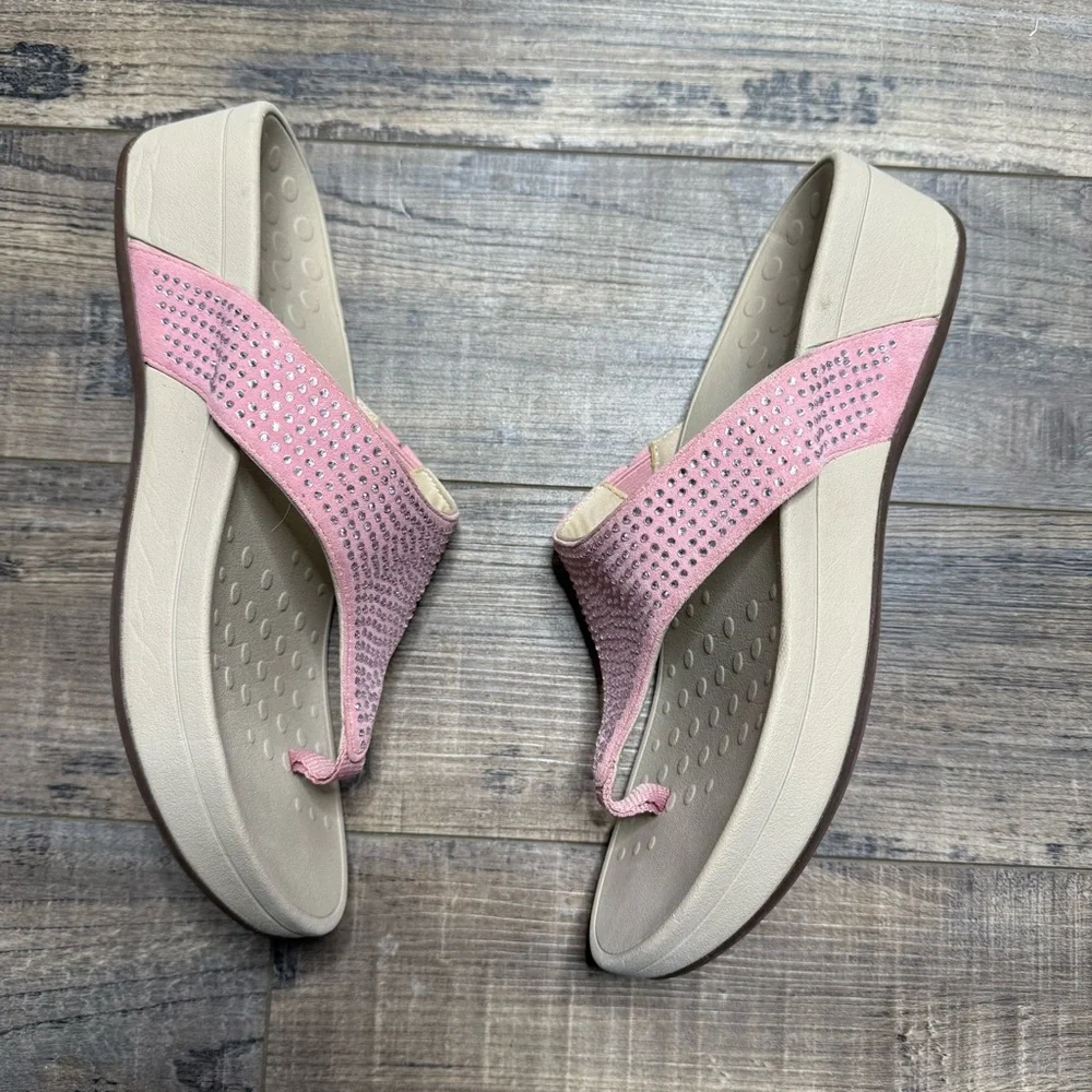 Vionic Dillon Shine Toe Post Sandal Blush Pink Women's - Picture 4 of 13